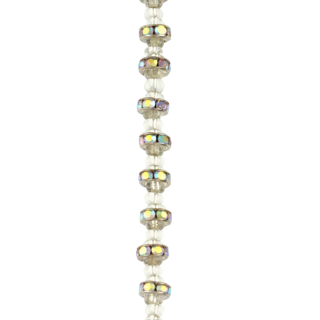 12 Pack: Glass Rhinestone & Metal Rondelle Beads, 6.7mm by Bead Landing­™